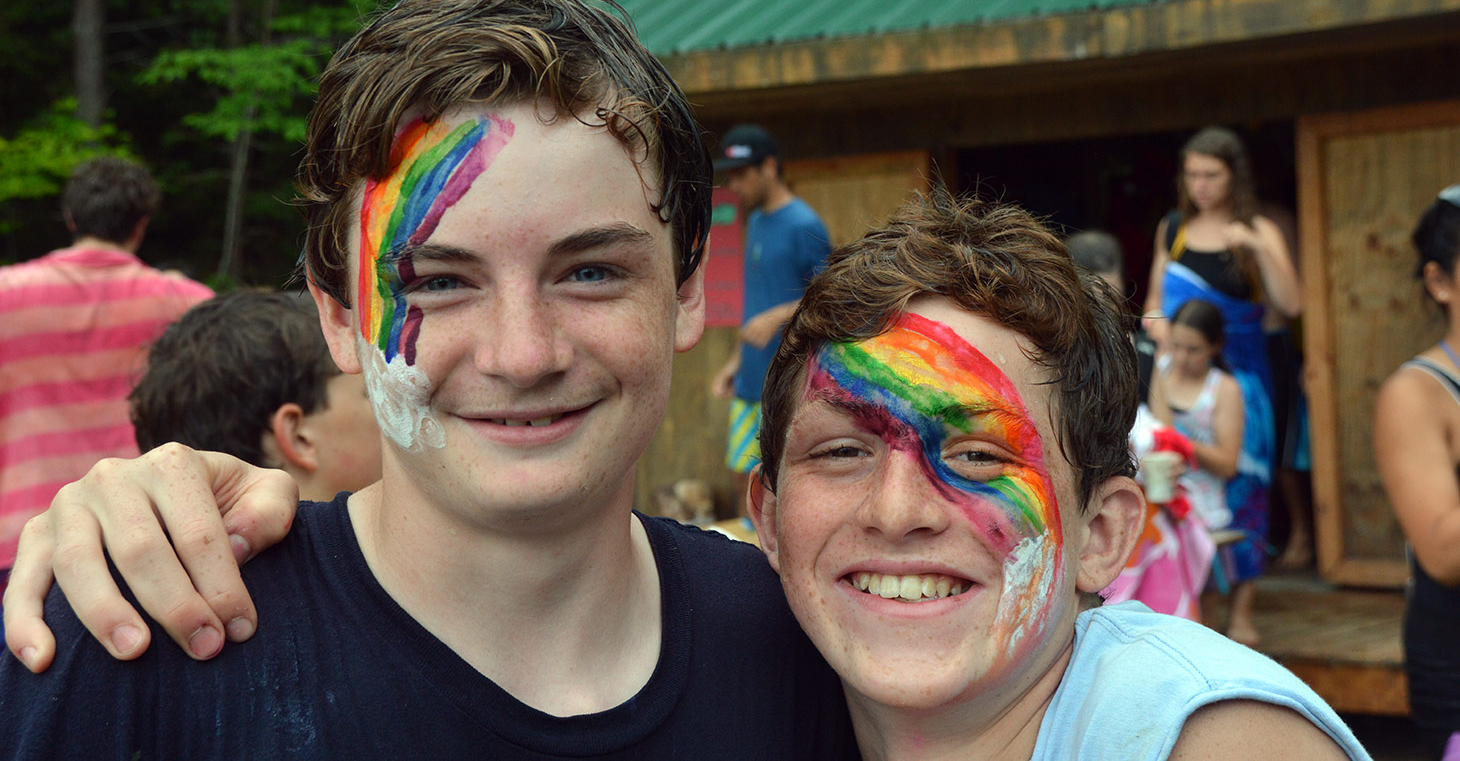 Merrowvista New Hampshire Summer Camp Happy Cute Boys with facepaint