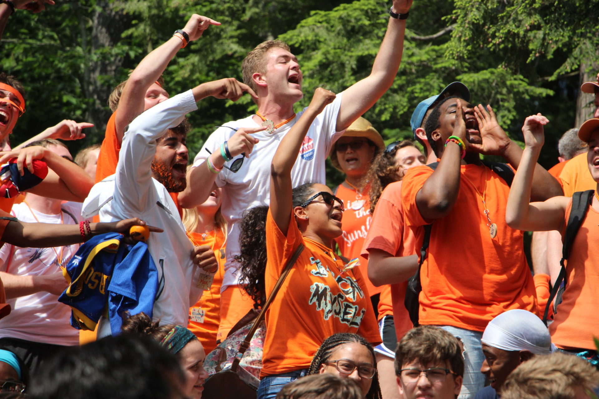 National Leadership Conference Participants perform and scream at Camp Miniwanca