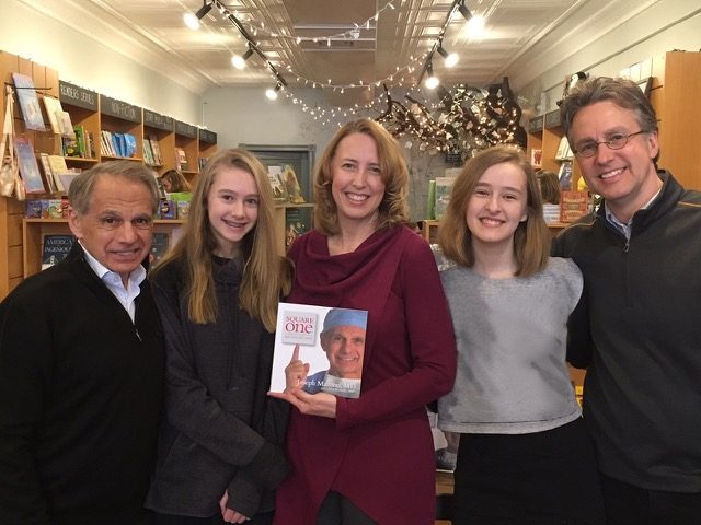 Dr. Maroon with Carrie Kennedy and her family; former Merrowvista campers Megan (13) and Grace (16), and husband Kevin at a book signing.