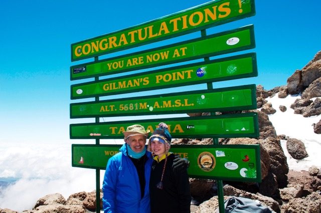 Dr. Maroon with his daughter, Bella, on the summit of Mt. Kilimanjaro